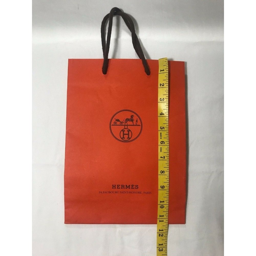 Hermes Paper Reusable Shopping Bag Orange 11.3" x 8.2" x 3.5"
